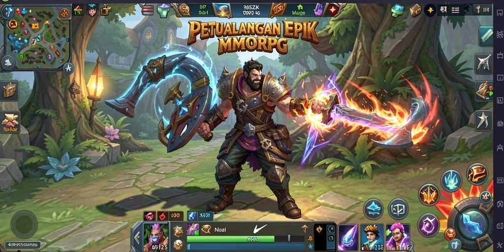 Screenshot gameplay 365ZK menampilkan pertempuran seru di dunia MMORPG.