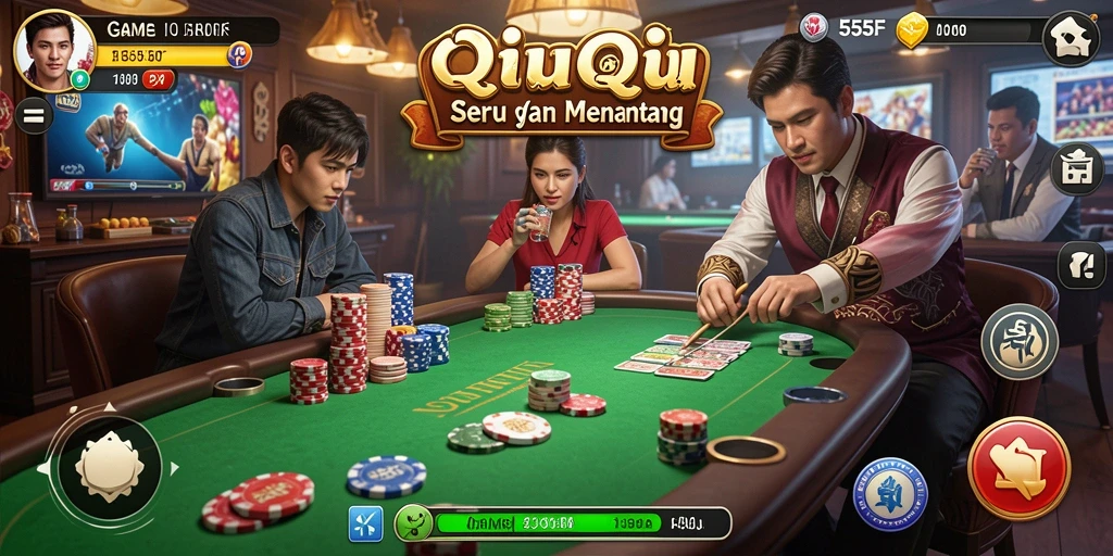 Screenshot gameplay QiuQiu yang seru dan kompetitif.