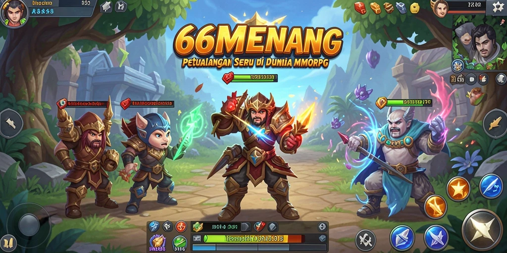 Screenshot permainan 66MENANG menampilkan aksi pertempuran yang epik.