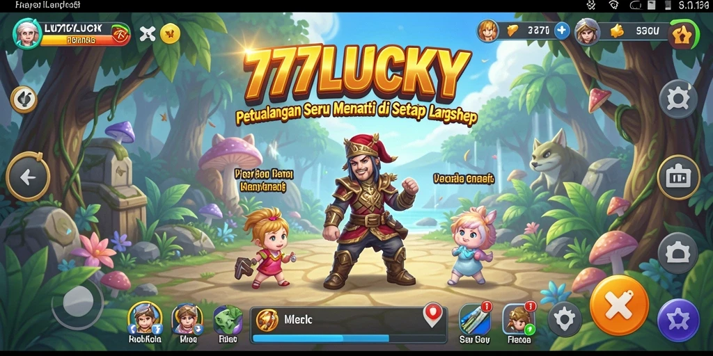 Tampilan gameplay <strong>777LUCKY</strong> yang menampilkan aksi petualangan mendebarkan.