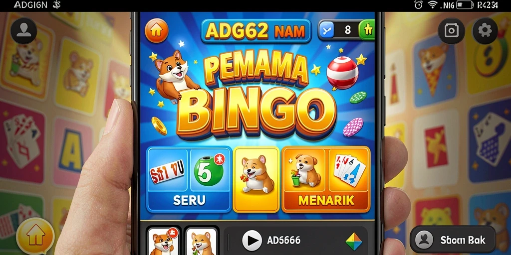Tampilan utama gameplay ADG62 yang seru dan dinamis.