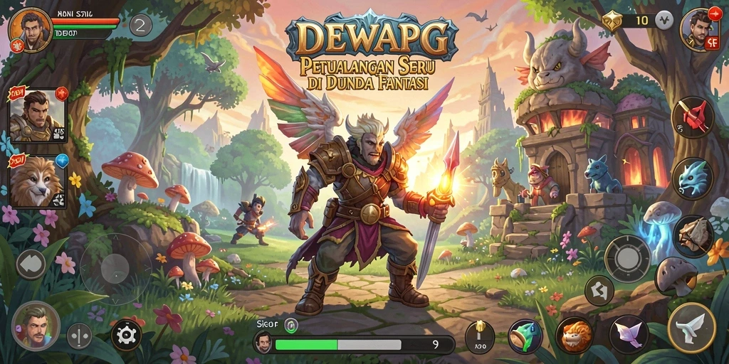 Screenshot utama DEWAPG menampilkan gameplay yang mendebarkan di dunia petualangan.