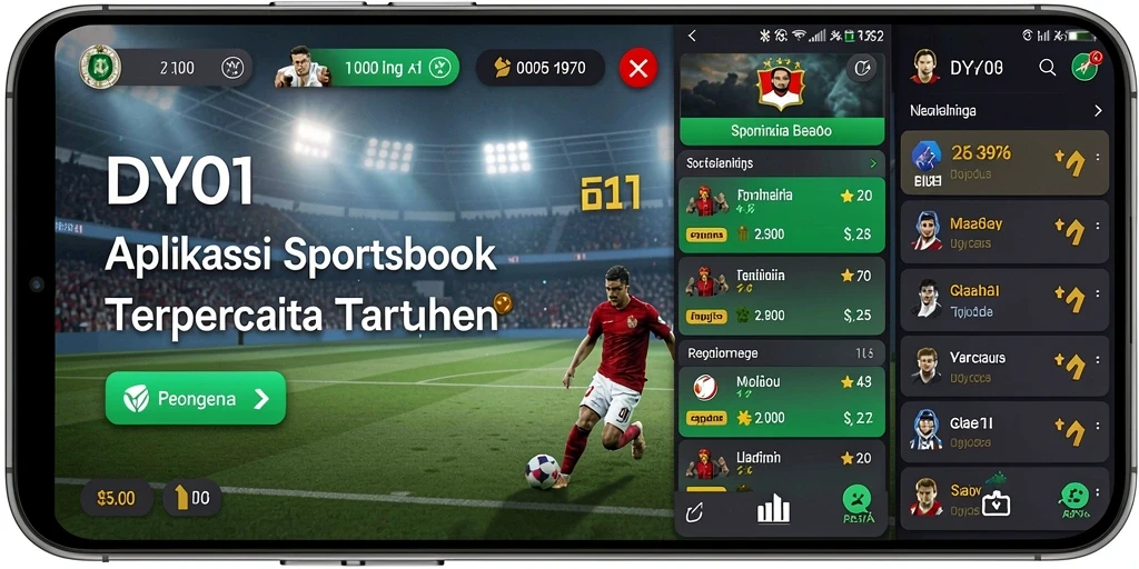 Tampilan gameplay DY01 saat melakukan taruhan olahraga secara live.