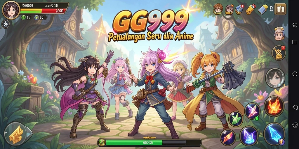 Gameplay GG999 yang memukau dengan karakter anime ikonik.