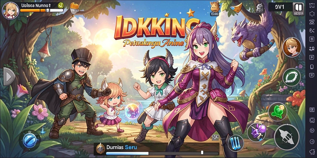 Tangkapan layar utama <strong>IDRKING</strong> menampilkan pertempuran karakter Anime yang seru.