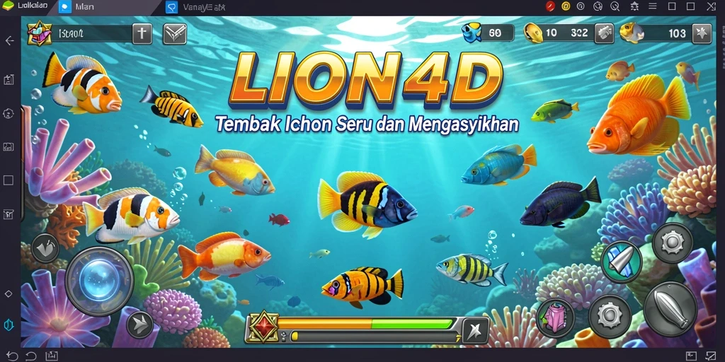 Screenshot gameplay LION4D menampilkan keseruan menembak ikan.