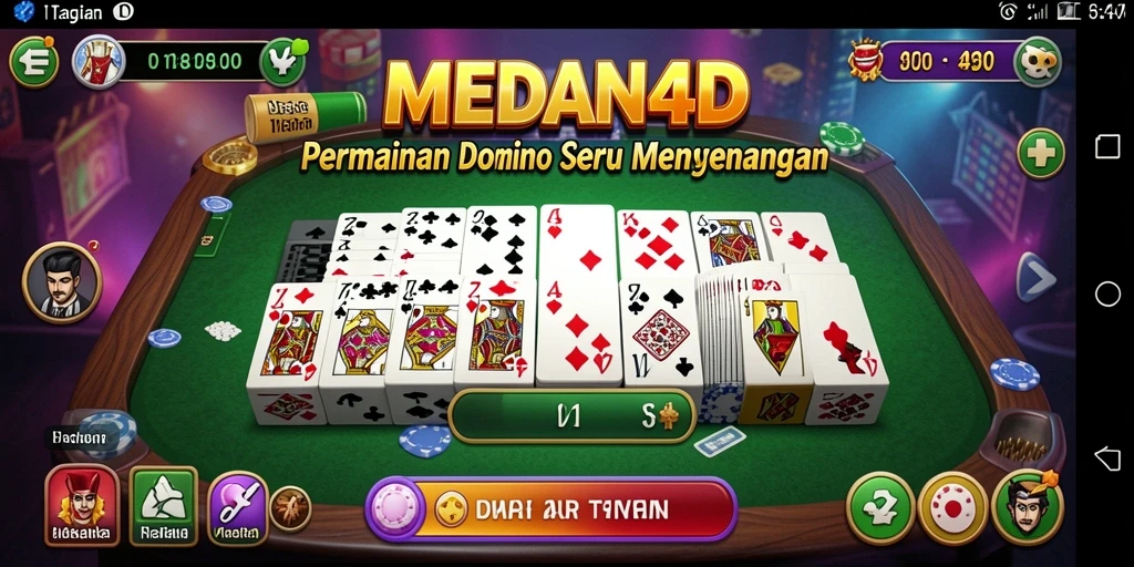 Screenshot utama MEDAN4D menampilkan gameplay seru permainan Domino.