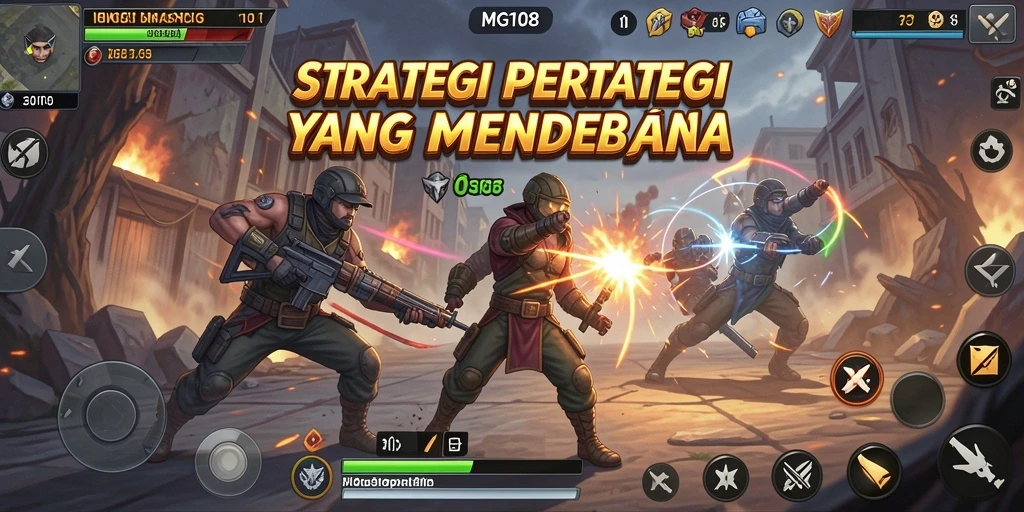 Screenshot gameplay MG108 dengan aksi pertempuran yang intens.