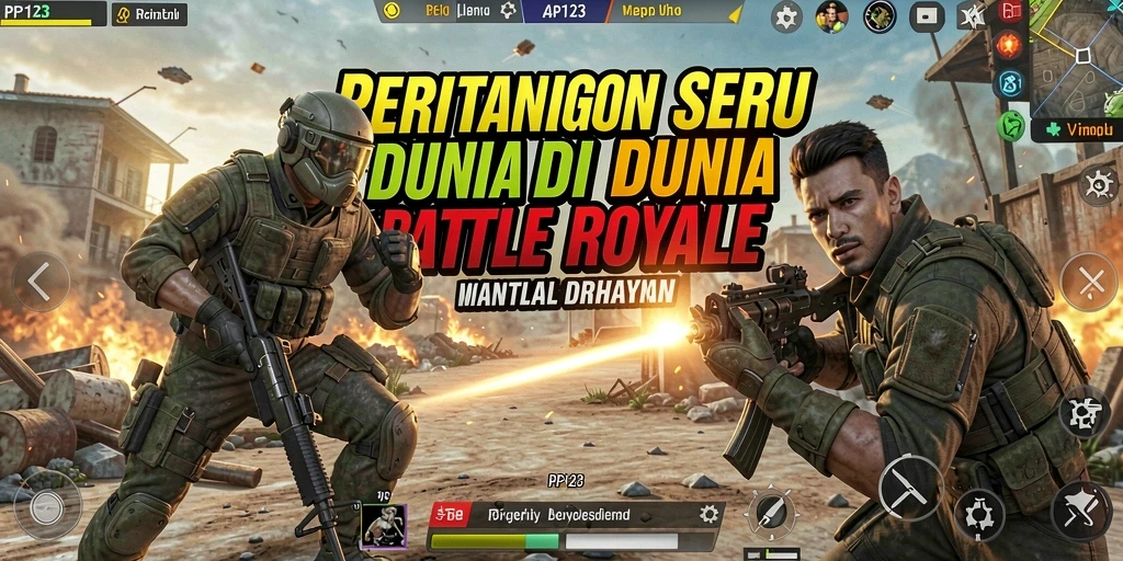 Gameplay seru dan penuh aksi dalam PP123 Battle Royale.