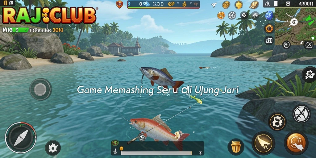 Gameplay memancing yang menarik dan seru di RAJACLUB.