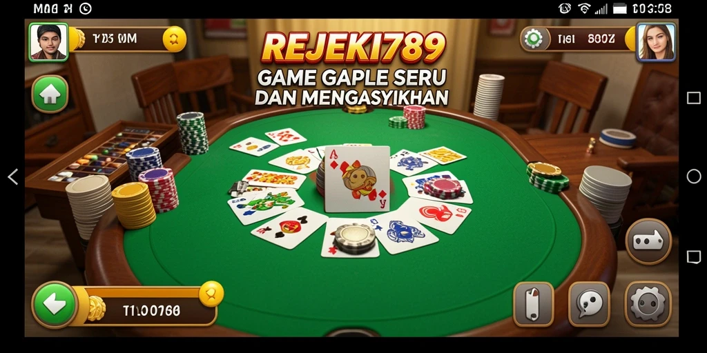 Tampilan gameplay seru dari REJEKI789 saat bermain Gaple.