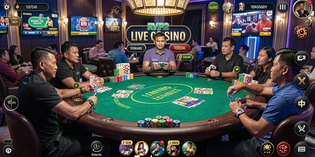 Tampilan menarik dari gameplay Live Casino RVIP2 yang mendebarkan.
