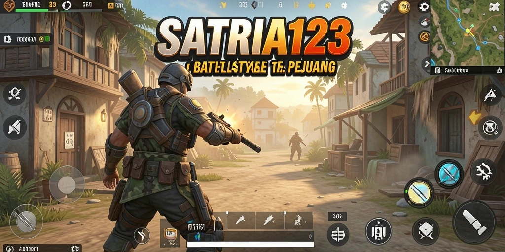 Screenshot gameplay SATRIA123 yang menampilkan aksi Battle Royale menegangkan.