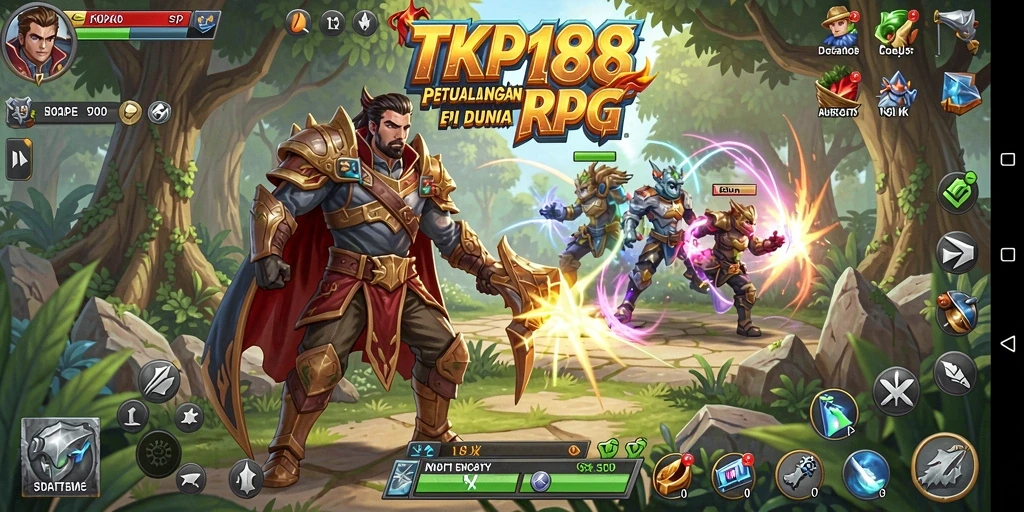 Screenshot TKP188 menampilkan pertarungan mendebarkan di dunia RPG yang indah.