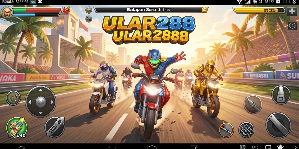 Gameplay ULAR288 yang menampilkan balapan yang seru dan mendebarkan.