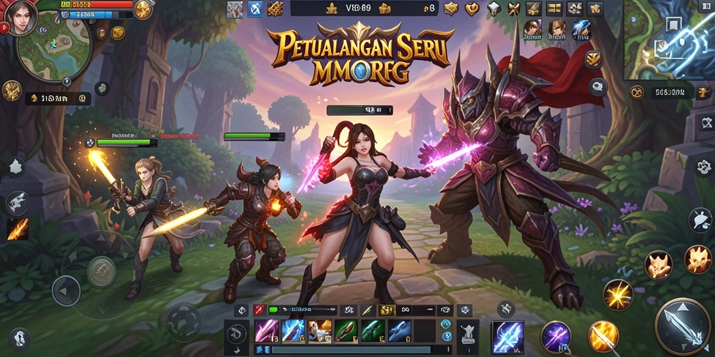 Screenshot gameplay <strong>V89</strong> yang menampilkan petualangan di dunia fantasi.